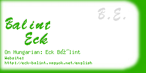 balint eck business card